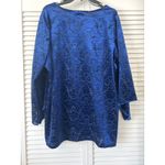 Avenue Royal Blue Burnout Velvet Floral V Neck Long Sleeve Tunic Top Plus 18 20 Photo 2