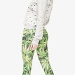 Women’s Weed Leaf Print 3D 420 Leggings Green Photo 3