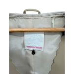 Rebecca Taylor  Tan Genuine Leather Scalloped Open Front Jacket Small Photo 6