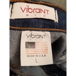 Vibrant  Womens Stacked Blue Denim Rayon Distressed Pockets Pull On Jeans Large Photo 8