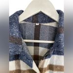 Women's Plaid Print Shirt Jacket Button Down Long Sleeved Shacket Size Small Blue Photo 6