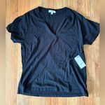 AGOLDE Black V-neck cotton-blend T-shirt Photo 4