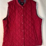Gap Quilted Vest Very Berry front snap closure chambray weave interior Size XL Photo 1