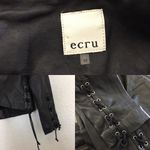 Ecru Black Lambskin Leather Jacket M Photo 5