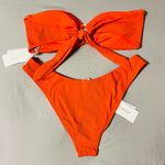 l*space L* Jasper Top & Rocky Classic Bottoms Bikini Set Pimento Orange Red LARGE Photo 3