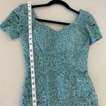 La Femme  Formal Gown Beaded Lace Short-sleeved Mermaid Prom Dress 2 Photo 11