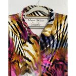 Onque Woman Shacket 1X Pink Animal Print Velvet Mobwife Athleisure Boho Artsy Size XL Photo 1