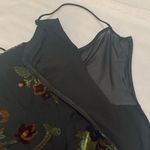 Cache  size 12 vintage floral silk Black Green Patterned Maxi Dress 90s guest Photo 5