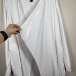 Clara Sun Woo Cardigan Women's XL White Open Front Draped Sweater Made in USA Photo 4