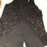 Newport News  black sequins sleeveless vest medium Photo 1