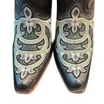 Corral  Leather Green/Gray Embroidered Overlay Western Pull On Boots(Size 8.5) Photo 2