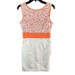 London Times Sheath Dress Womens 8 Orange White Lace Sleeveless Classic Chic Photo 3