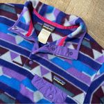 Patagonia Vintage Synchilla Snap T Fleece Pullover Purple Blue Womens Medium Photo 2