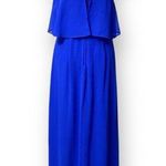 City Triangles  L Blue Chiffon Maxi Dress Strapless Cocktail Wedding Guest Party Photo 3