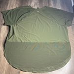 Athleta  Olive Short Sleeve, Rounded Bottom Mesh Back Tee Photo 3