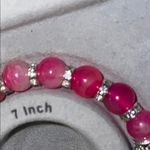 Pink bling Beaded Bracelet with Heart Charm Photo 4