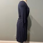 Bailey44 Anthropologie x Bailey 44 Navy Ruched Basketry Dress Size Medium Photo 4
