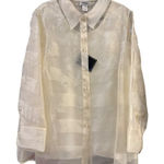 Bob Mackie Studio Womens 2-Piece Set 28W Ivory Silk Embroidered Shirt Jacket Photo 0