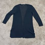 J.Jill Cardigan Women’s Size M Black Midi Long Duster Sweater Lightweight Linen Photo 2
