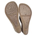 White Mountain  Beachball Gold Metallic Wedge Thong Sandals Rope/Stitch Sz 9 Photo 6