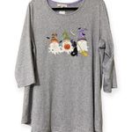 Indigo Soul women’s size 3XL Halloween Gnomes cat bats hats Hacci grey Tunic Top Gray Photo 9