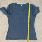 Max Studio  Elbow‎ Sleeve Rib Knit Top Blue M Photo 6