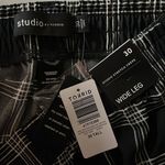 Torrid Studio by  NWT 30 Tall Black & White Plaid High Rise Wide Leg Crepe Pants Photo 2
