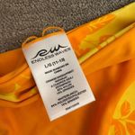 Endless Waves Yellow Orange Floral Scoop Reversible Bikini Set Large 11 Photo 3