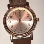 NEW BATTERY Brown Faux Leather Strap Classic Wristwatch Watch Photo 0