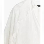 ZARA  NWT white ruffled v neck flowy top jacquard floral detail Photo 9