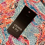 Crown & Ivy  women's medium cold shoulder top wide strap blue beachy themed top Photo 5