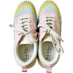 Nicole Miller Brita Mixed Woven Platform Wedge Sneakers Pastel Shoes 6.5 Women’s Photo 3