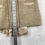 Angel of the North Knit Tweed Jacket Ruffle Hem Full Zip Beige Small Tan Photo 2