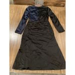 Diane Von Furstenberg  black blue color block 3/4 sleeve v neck silk midi dress 4 Photo 1