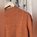 On 34th Women Mock Neck Cable Sweater In Cinnamon Color Size L Photo 2