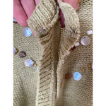 Vintage Green Beaded Knit Short Sleeve Cardigan Top L Size M Photo 4