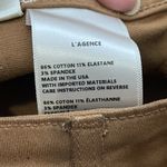 L'Agence L’AGENCE Jyothi High Rise Split Ankle Coated Pants Cognac Brown Size 24 NEW Photo 5