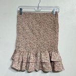 She & Sky  Pink Floral Smocked 
Mini Skirt Sz S Photo 0