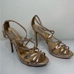Badgley Mischka Gold Strappy Stiletto Sandals Women’s 9.5 Formal Heels Photo 2