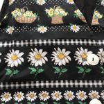 Blair Vintage 90s Black Daisy Vest Gingham Flower Basket M Grandmacore Photo 4