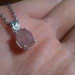 Cherry Tanzurine Sterling Silver Pendant Stainless Steel Necklace Pink Photo 9