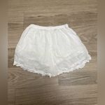 Piyama White Ruffled sleep Shorts Large Photo 2