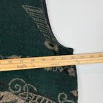 Vtg Sweater Vest Women L Green Tribal Print Fringe Hem Tiki Aztec Southwestern Size L Photo 2