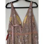 Mac Duggal Pink Floral Embellished Sleeveless Plunge Neck Gown Size 14 NWT 67481 Photo 10