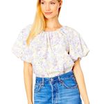 Levi's NWT Levi’s Top Puff Short Sleeve Floral Blouse Womens XXL Retail $55 Photo 2