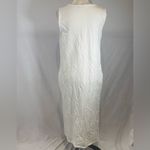 White vintage streetwear sweatshirt midi dress with pockets size medium Photo 2