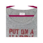 Lauren Moshi  ᨎ Put On A Happy Oversized Sweatshirt ᨎ Heather Grey Red Lip ᨎ XS Photo 7