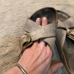 Birkenstock  Sienna Big Buckle Size 38 Metallic Gold Buckle Slide Womens Comfort Photo 5