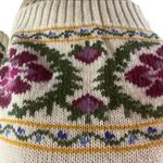 Worthington Vintage  Womens Sweater Floral Cream Medium Photo 1