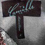 Camille La Vie Camille La Via Sequins Gatsby Art Deco Dress Silver and Maroon Size 4 Photo 6